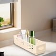 thumbnail image 1 of Ke1Clo Foldable Multifunctional Storage Box, Stackable Plastic Organizer with Hollow Ventilation Holes, Space-saving Container for Home Kitchen Desktop Cosmetics, Beige, 1 of 6
