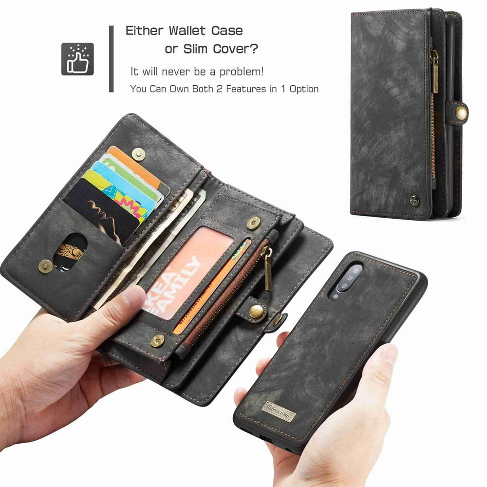 For Samsung Galaxy A50 (6.4 inch) Wallet Detachable Case, Multi-functional Folio Flip Leather
