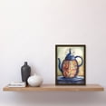 thumbnail image 2 of Enamelled Teapot Colourful Tea Kettle Folk Art Watercolour Painting Artwork Framed Wall Art Print A4, 2 of 4