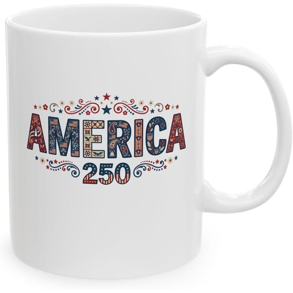 America 250 Mug | American Patriot Ceramic Coffee Cup | Patriotic Fourth of July Gift | USA 250th Anniversary