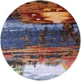 thumbnail image 1 of Ahgly Company Machine Washable Indoor Round Industrial Modern Dark Goldray Area Rugs, 6' Round, 1 of 7