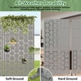 thumbnail image 4 of MAYEERTY 2-Piece Outdoor Metal Privacy Screen 6ft × 3ft Gray, 6-Panel Square Geometric Pattern Decorative Screen for Patio, 4 of 6