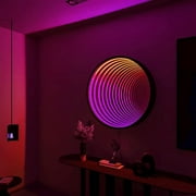 Ozarke 3D Circle Infinity Mirror Light, LED Wall Mirror RGB Color - Small
