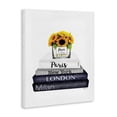 thumbnail image 2 of Stupell Industries Art Deco Fashion Designer Yellow Flower Bookstack Blue Watercolor Canvas Art, 30 x 40, by Amanda Greenwood, 2 of 7