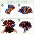 thumbnail image 4 of Uxcell 2 Pcs Metallic Cheerleading Pom Poms Cheer Pompoms 12" with Handle Rings Fit for Dance Cheering Blue, 4 of 6