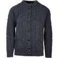 thumbnail image 5 of SAOL Irish Aran 100% Premium Soft Merino Wool Button Up Cardigan Sweater for Women Made in Ireland | Cable Knitted Gray Lumber Jacket, 5 of 7