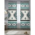 thumbnail image 2 of Turquoise Boho Sheer Curtains 84 Inch Length 2 Panels Set for Living Room/Bedroom, Southwestern Ethnic Aztec Retro Geometric Curtain Sheers Drapes Rod Pocket Curtains Window Treatment Set 52''x84''x2, 2 of 7