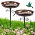 thumbnail image 2 of Tazón Alimentación Baños Pájaros Baño Metal para El Exterior La Del Jardín (cobre), 2 of 8