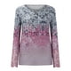 thumbnail image 4 of Moda mujer casual manga larga impreso o-cuello botón blusa camiseta damas tops Pompotops gfhjh16896, 4 of 8