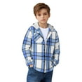 thumbnail image 2 of ZyeKqe Boys Girls Clothes Kids Casual Flannel Plaid Hoodies Jackets Spring Fall Button down Long Sleeve Shakets, 2 of 8