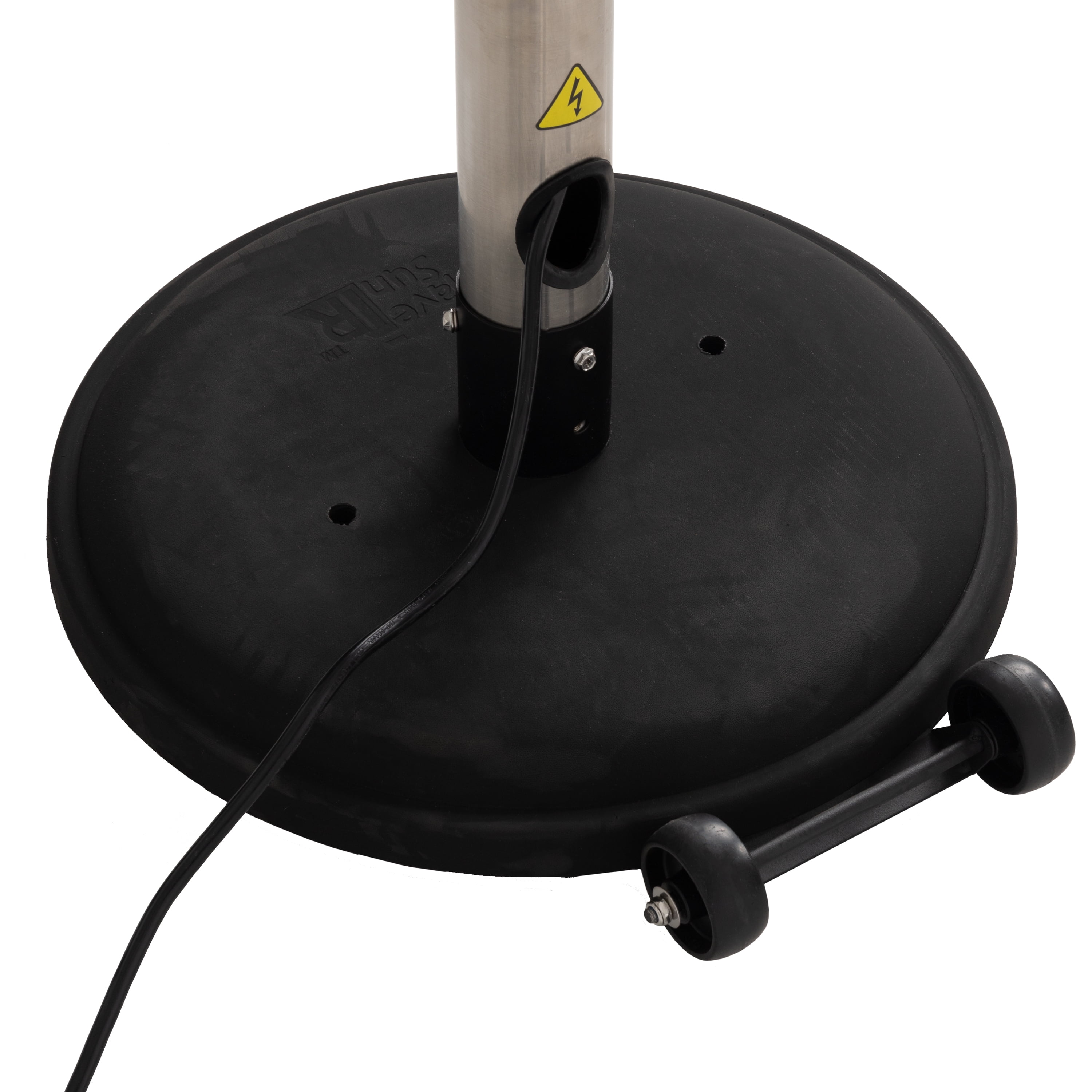 Fire Sense Telescoping Pole Mounted Patio Heater With Wheels Powder Coated Steel Tip-Stainless Steel