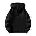 thumbnail image 5 of Mohiass Fall Half Zip Hooded Sweatshirts for Women Cute Plain Oversized Hoodies 2025 Basic Winter Trendy Pullover Tops Black L, 5 of 5