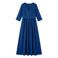 thumbnail image 6 of Odbmxy 3/4 Sleeve Women Maxi Dresses Fall A-Line Smock Womens Dress Elegant Loose Office Button Solid Color, 6 of 6