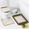 thumbnail image 4 of Black Gold Marble Shower Curtain Bathroom Sets Toilet Lid Rug, Bath Mat And Contour Mat, Shower Curtain 4Pcs, 4 of 6