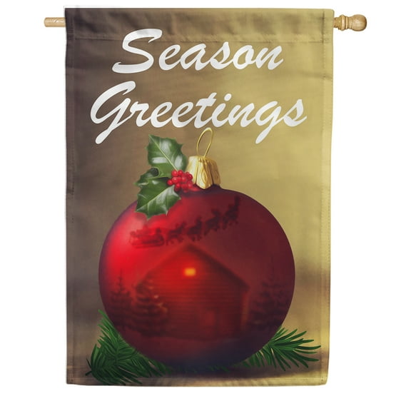 America Forever Christmas Seasons Greetings Flag 28 x 40 Inch Double Sided Outdoor Yard Decorations Winter Holiday Christmas Ornament House Flag