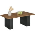 thumbnail image 3 of HOOBRO Minimalist Coffee Table with Fluted Legs, Black and Walnut, 3 of 9