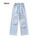 thumbnail image 5 of Qarigey Pantalones vaqueros rasgados para niñas, pantalones de mezclilla elegantes para niños, bolsillos, pantalones de mezclilla para Prendas para la parte inferior del cuerpo TYPE3, 5 of 6