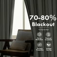thumbnail image 5 of DriftAway Farmhouse Linen Blend Blackout Curtains 84 Inches Long for Bedroom Vertical Striped Printed Linen Curtains Thermal Insulated Lined Treatments for Living Room 2 Panels W52 x L84 Black, 5 of 8