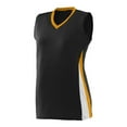 thumbnail image 2 of Augusta 2XL Ladies Tornado Jersey Black/Gold/White 1355, 2 of 3
