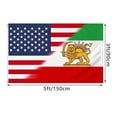 thumbnail image 5 of Old Historic Iran USA Iranian Flag with Lion Sun Crown Former Iranian Flags with 2 Brass Grommets Sturdy Double Stitched and Premium Polyester 3X5 FT, 5 of 9
