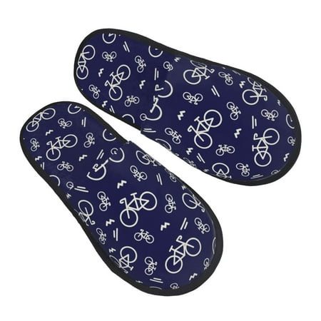 

Bingfone Bicycle1 House Slippers for Women Men with Soft Rubber Sole Slip On for Indoor/Outdoor-Large