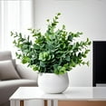 thumbnail image 4 of XIBUFE Fake Potted Plants for Home Decor Faux Eucalyptus Plant in White Pot Artificial Mini Fern Greenery for Bathroom Shelf Indoor Office Desk Living Room Kitchen Decorations, 4 of 7