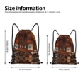 thumbnail image 4 of Drawstring Backpack - Log Cabin Inside Splash Proof Small Drawstring Gym Bag for Women Men, Cinch Sports String Bag Backpack for Travel Swimming Beach, 4 of 8
