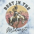 thumbnail image 2 of Junior's Lost Gods Best in the Midwest Cowboy Graphic Crop T-Shirt White/Blue 2X Large, 2 of 4