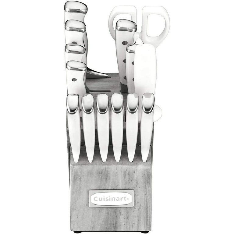 Cuisinart Classic Cutlery 15-Piece White Triple Rivet Block Set
