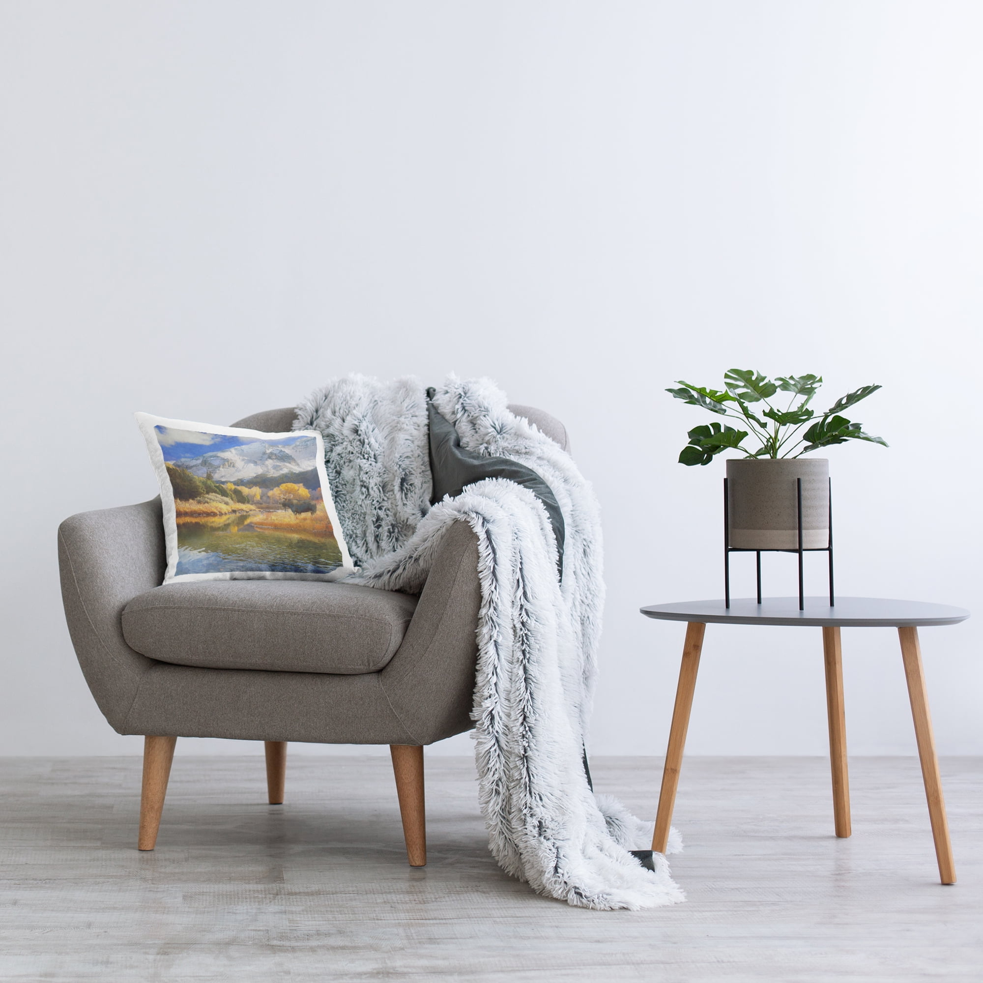 Stupell Industries Moose on Dolores River Decorative Printed Throw Pillow Design by Chris Vest.