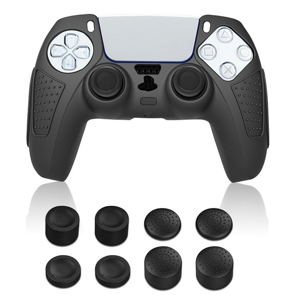 TSV Silicone Controller Skin Fit for PS5 Controller, Protective Cover Case Fit for PlayStation 5 DualSense Wireless Controller with 8 Thumb Grip Caps, Anti-Slip Anti-Sweat