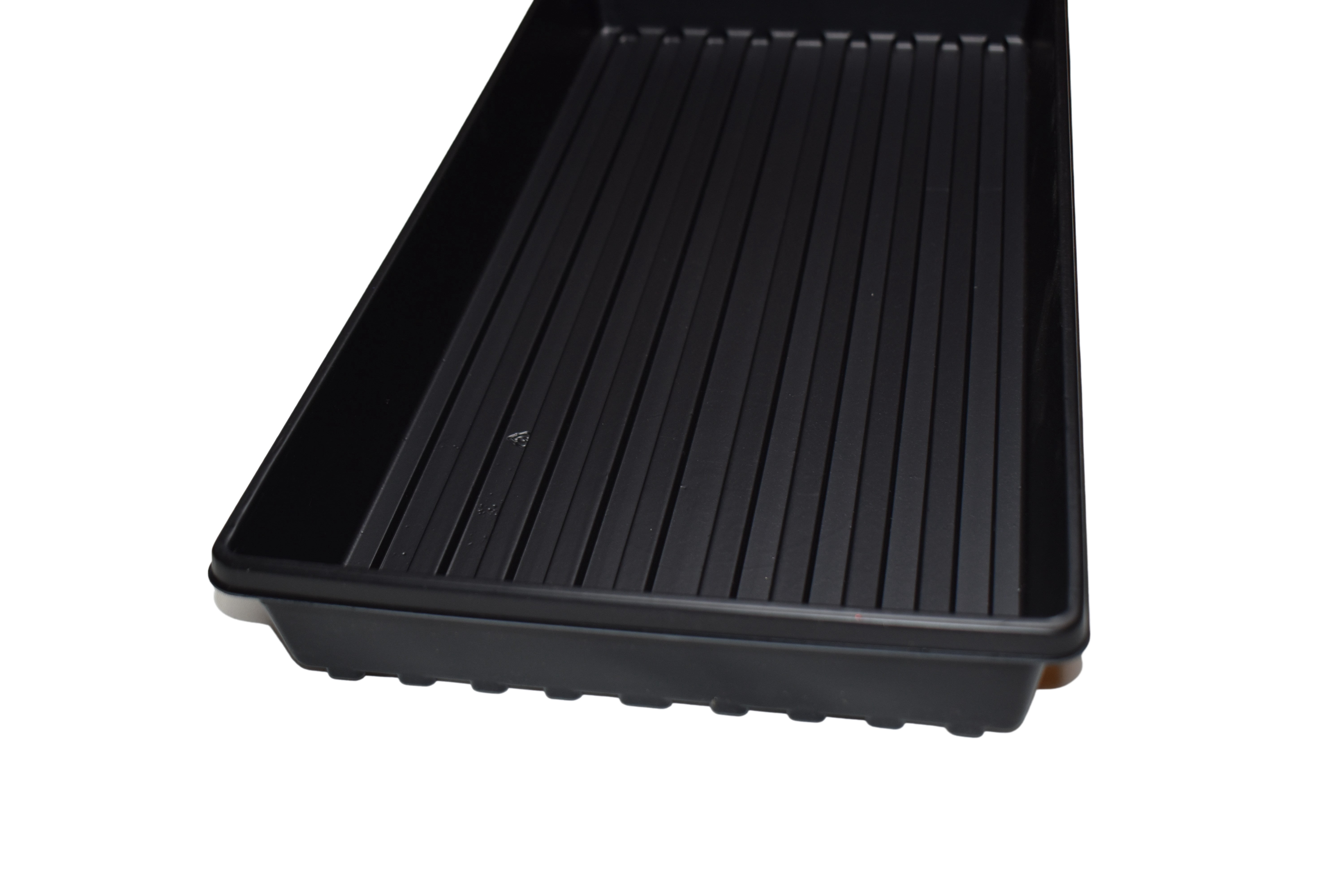 Landmark Plastic Solid Bottom Black Plastic Seed Starting Trays - Set of 10