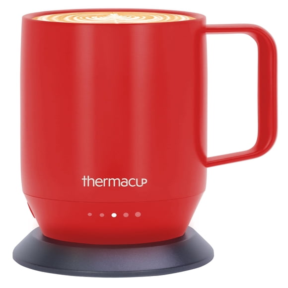 THERMACUP Premium Heated Coffee Mug with 5 Temperature Settings, Industry-Leading Smart Electric Cup, Up to 8-Hour Battery, 12oz with Lid (14oz Total