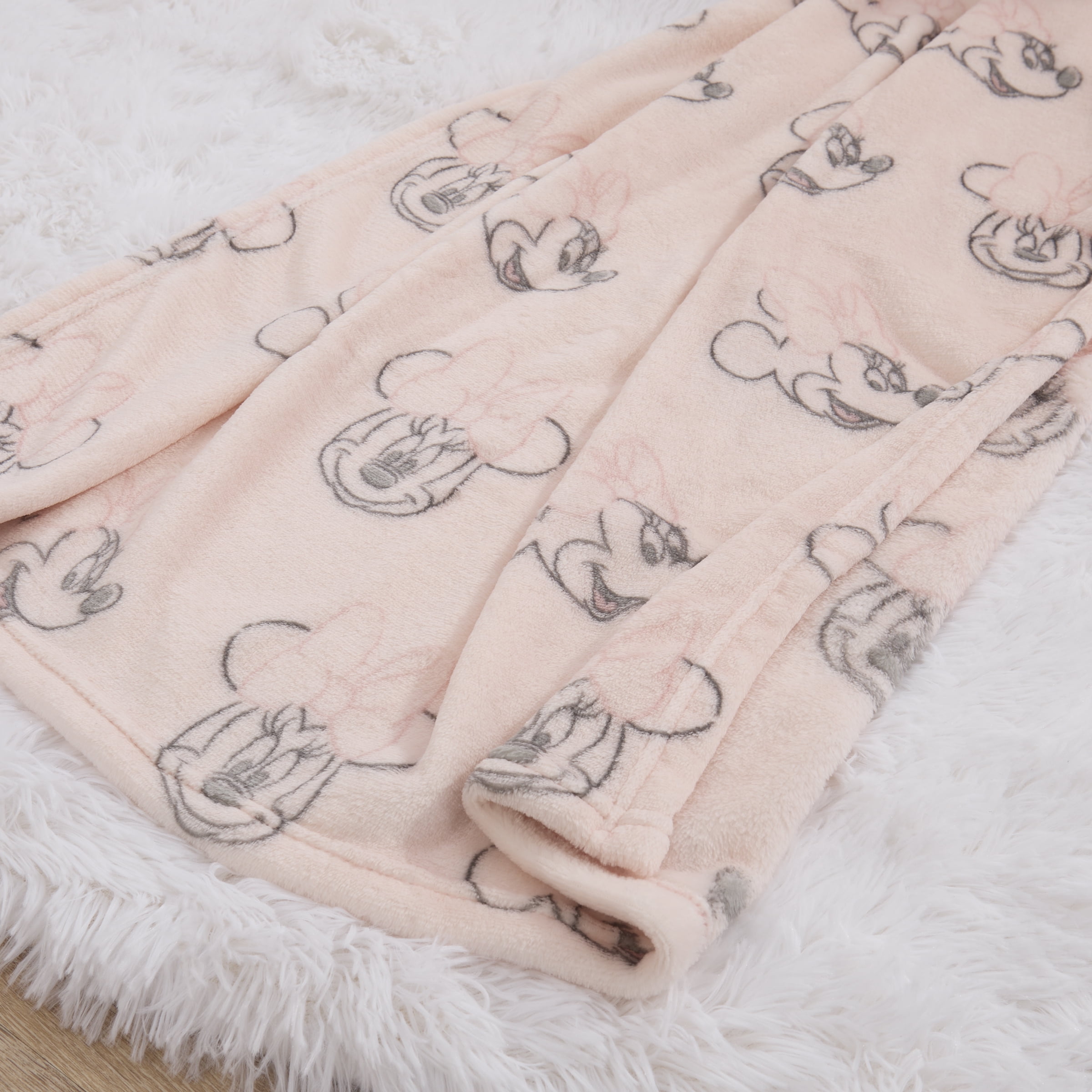 Minnie Mouse Allover Print Pink Baby Blanket for Infant Girls