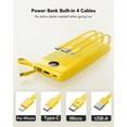 thumbnail image 2 of Batería externa VRURC de 10000 mAh con cables USB-C integrados, color amarillo, 2 of 8