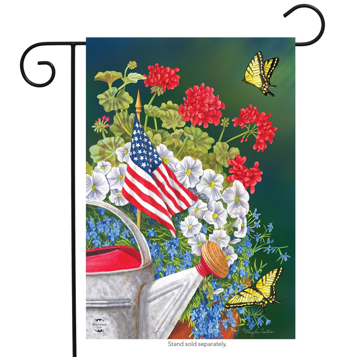 american garden summer garden flag patriotic floral 12.5" x 18