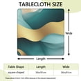 thumbnail image 2 of Teal Gold Marble Pattern Square Fitted Tablecloth with Elastic Edge,Square Table Cover,Washable Elastic Table Cover for Home Kitchen Party Decor 36"x36", 2 of 6