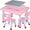 Pink, variant on REDCAMP Double-Sided Kids Activity Table, Multi Drawing Table and Chair Set with 2 Chairs for Toddlers, Plastic Height Adjustable Play Table with Storage Bins, Blue