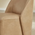 thumbnail image 6 of Spruce & Spring Rolling Upholstered Dining Chair with Smooth Hidden Casters Set of 2, Tan, 6 of 13