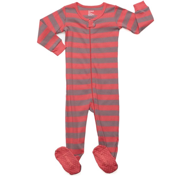 Baby Footed Pink Striped Pajamas