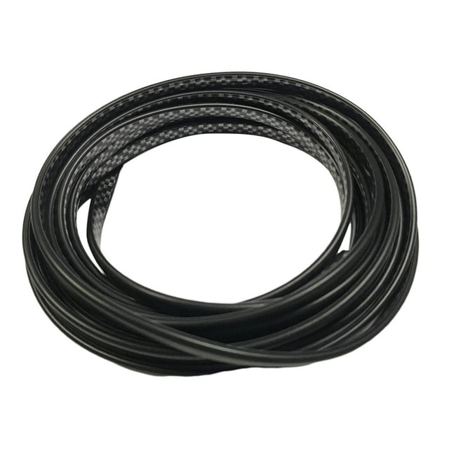 Protectores universales para bordes de puertas de coche, 5 m, tira protectora de revestimiento, sello de moldura de borde Fibra de Carbono Negro
