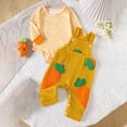 thumbnail image 4 of DHFJKG Easter Baby Boy Girl Clothes 2 Piece Sets Newborn Striped Romper With Bunny Embroidery Overalls Festival Cute Outfit 0-18M Soft Playwear, 4 of 5