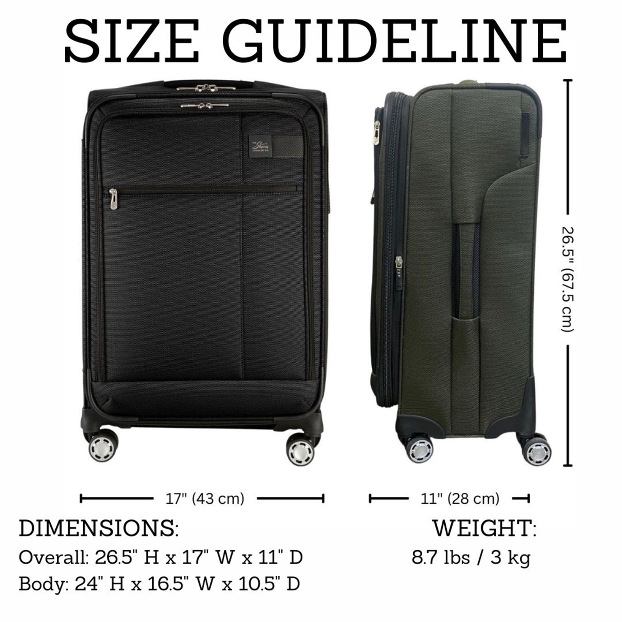 Skyway Luggage Sigma 7.0 24" Softside 8-Wheel Medium Check-in, Spinner, Adult, Pine Green
