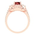 thumbnail image 4 of 1.8 ct Brilliant Round Cut Natural Garnet 18K Rose Gold Halo Solitaire with Accents Engagement Bridal Wedding Ring Band Set size 5.75, 4 of 7