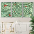 thumbnail image 2 of PixonSign Framed Wall Art Print Set Green Geometric Maze with Red Flakes Abstract Shapes Illustrations Modern Art Chic Relax/Calm Multicolor Pastel for Living Room, Bedroom, Office - 16"x24"x3 White, 2 of 5