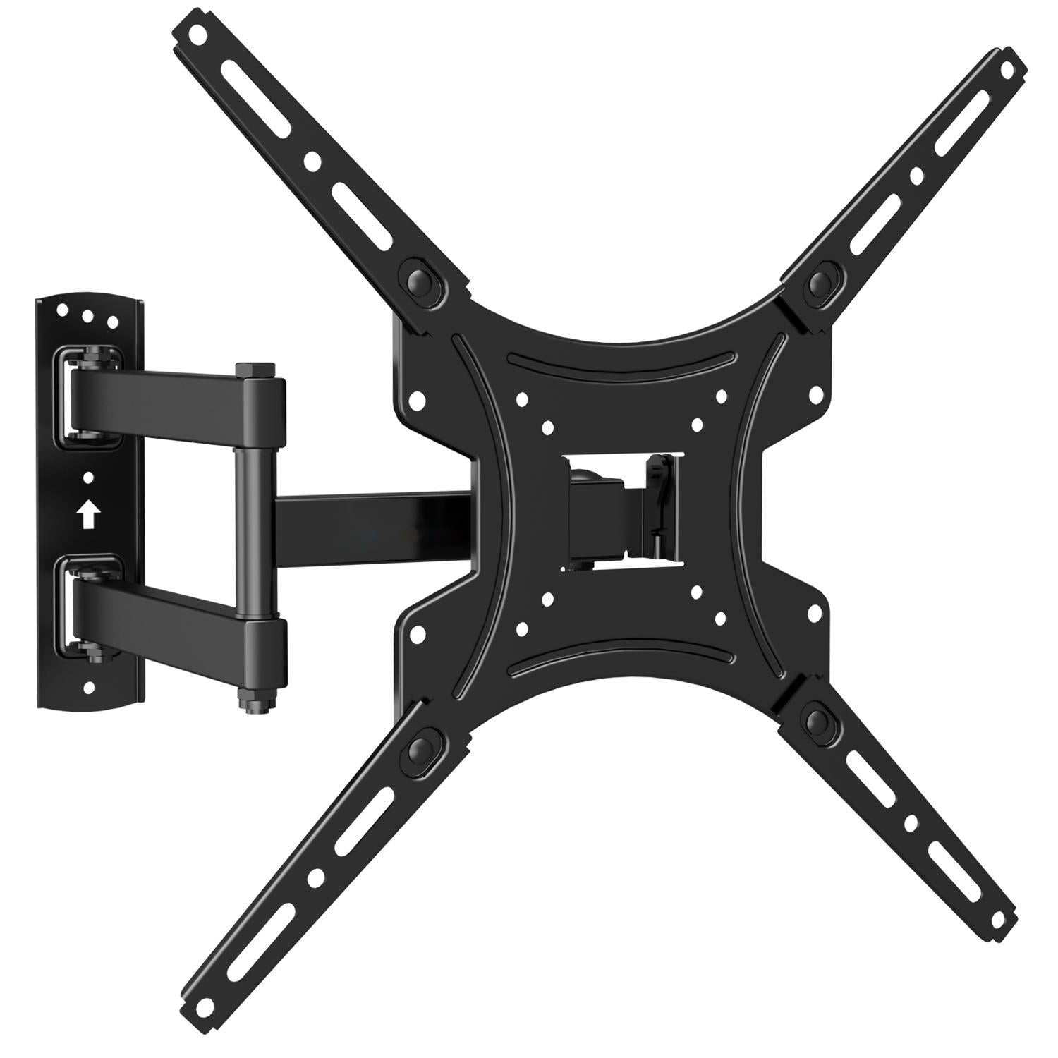 Full Motion TV Wall Mount for 13-55 in Flat Curved Screen TVs, Articulating Arms Swivels Tilts Extension Rotation, Max 400x400mm