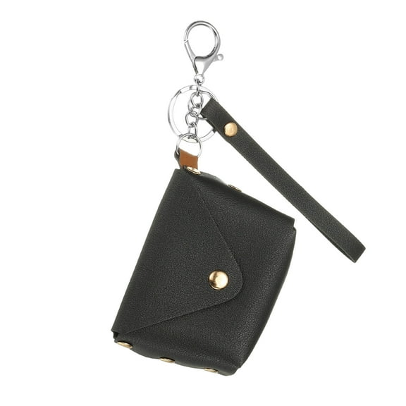 Uxcell Coin Purse Keychain, Mini Cute Tote Bag Key Chain Earphone Pouch, Black