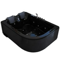Whirlpool bathtub black 70.8″ x 47.2″ hot tub with Heater – Amalfi