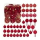 thumbnail image 2 of Juego de 42 Adornos Navideños Flocados | Bolas de Terciopelo Rojo, Verde y Marrón de 6 Cm | Múltiples Estilos para Decorar Árboles y Fiestas, 2 of 6