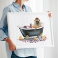 thumbnail image 2 of Happy Cappy Bath - Painting Humor Surrealism Bathroom Decor Animal Modern Art Pop Art Whimsical White Framed Wall Art Print 18 x 24 inches, 2 of 4